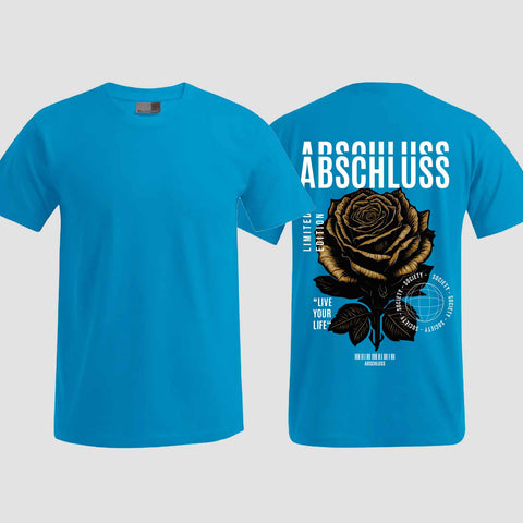 1041 "Streetwear Rose" Abschluss T-Shirt einseitig bedruckt
