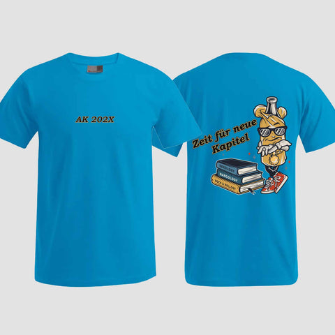 1057 "neue Kapitel" Abschluss T-Shirt beidseitig bedruckt