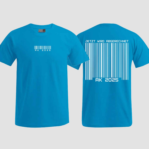 1027 "Barcode" Abschlussklasse T-Shirt beidseitig bedruckt