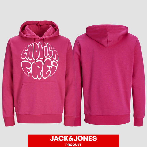 1034 "Endlich frei" Abschluss / ABI Hoodie by Jack&Jones einseitig bedruckt