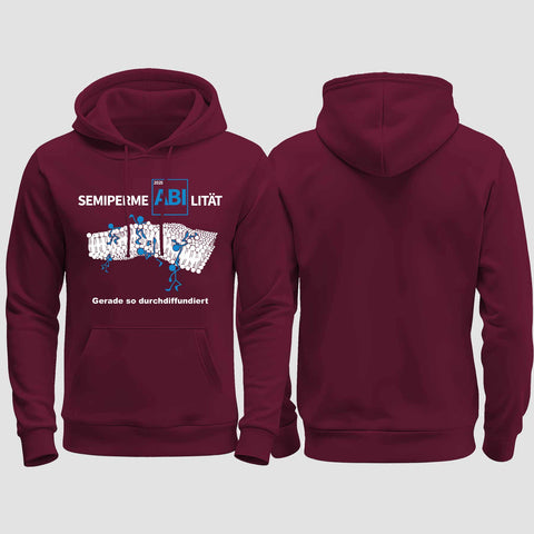 1033 "SemipermeABIlität" Abi regular College Hoodie einseitig bedruckt