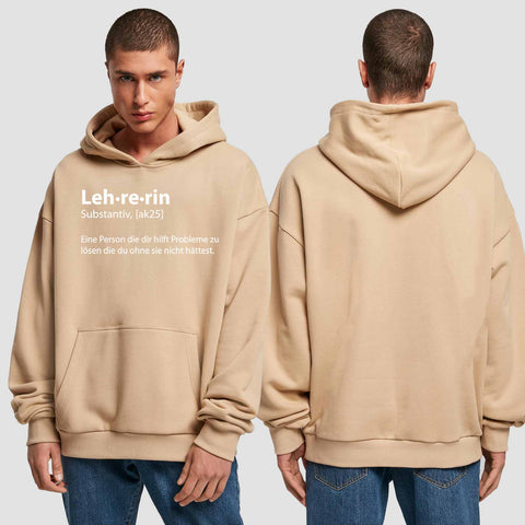 1050 "Definition Lehrerin" Abschluss Premium Oversize Hoodie einseitig bedruckt