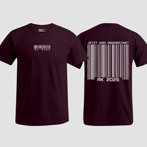 1027 "Barcode" Abschlussklasse T-Shirt beidseitig bedruckt