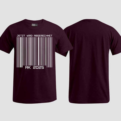 1026 "Barcode" Abschlussklasse T-Shirt einseitig bedruckt