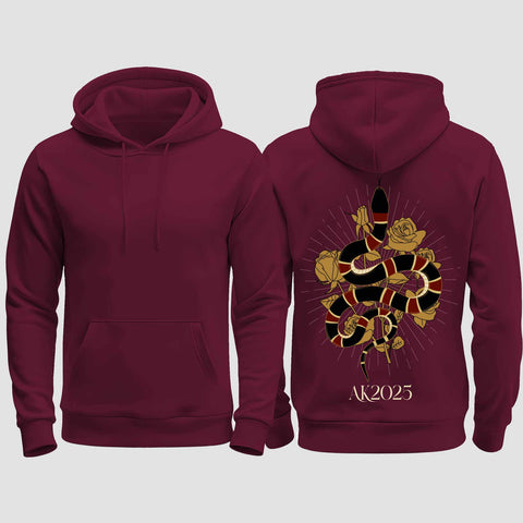 1042 "Snake" Abschluss regular College Hoodie einseitig bedruckt