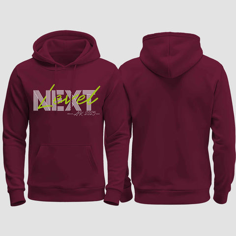 1045 "next Level" Abschluss regular College Hoodie einseitig bedruckt