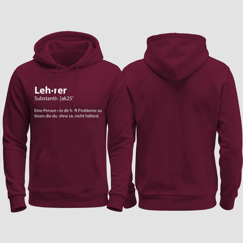 1049 "Lehrer" Abschluss regular College Hoodie einseitig bedruckt