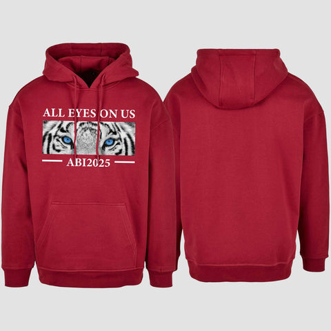 1021 "All Eyes on us Tiger" Abi Oversize Hoodie einseitig bedruckt