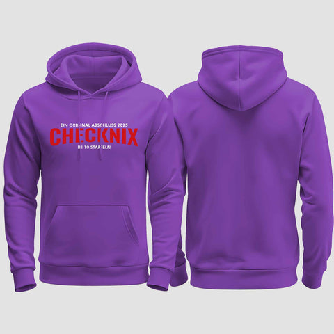 1029 "Checknix" Abschluss regular College Hoodie einseitig bedruckt