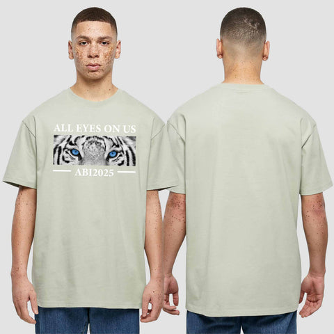 1021 "All Eyes on us - Tiger" Abi Oversize T-Shirt einseitig bedruckt