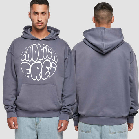 1034 "endlich Frei" Abi/Abschluss Premium Oversize Hoodie einseitig bedruckt