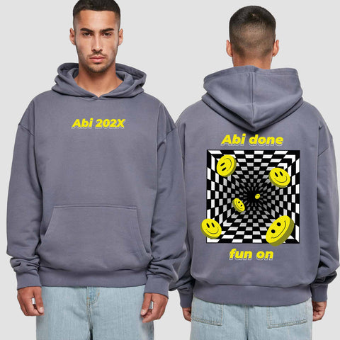 1054 "Abi done" Abi Premium Oversize Hoodie beidseitig bedruckt