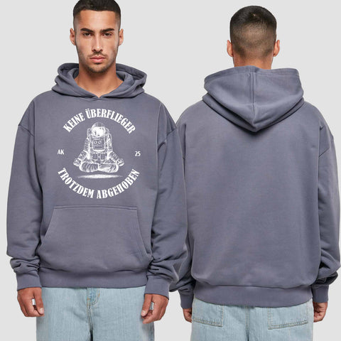 1043 "keine Überflieger" Abschluss Premium Oversize Hoodie einseitig bedruckt