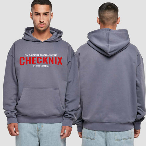1029 "checknix" Abschluss Premium Oversize Hoodie einseitig bedruckt