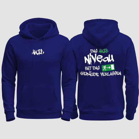 1035 "das Niveau" Abschluss regular College Hoodie beidseitig bedruckt