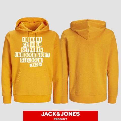 1031 "gelogen und betrogen" Abschluss Hoodie by Jack&Jones einseitig bedruckt