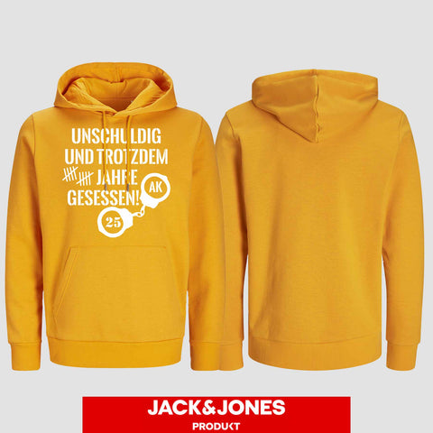 1008 "Unschuldig gesessen" Abschluss Hoodie by Jack&Jones einseitig bedruckt