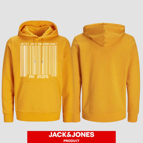1026 "Barcode" Abschluss Hoodie by Jack&Jones einseitig bedruckt