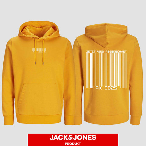 1027 "Barcode" Abschluss Hoodie by Jack&Jones beidseitig bedruckt