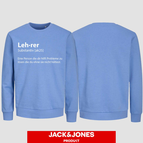 1049 "Definition Lehrer" Abschluss Sweatshirt by Jack&Jones einseitig bedruckt